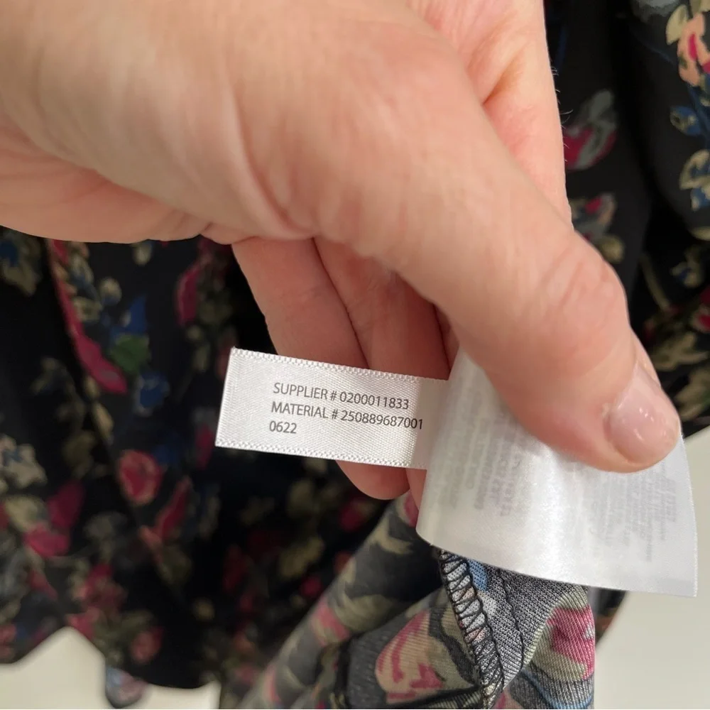 Lauren Ralph Lauren Black Moody Floral Surplice Stretch Jersey Midi Dress 16 - Picture 14 of 15